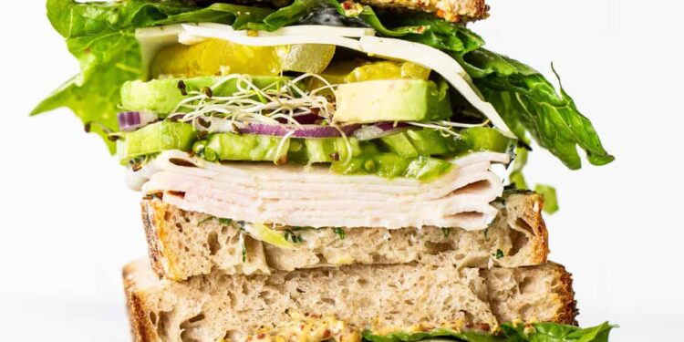 Turkey Mustard Sandwich with Herby Mayo