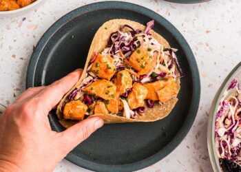 Buffalo Salmon Tacos (Straightforward 15 Minute Dinner)