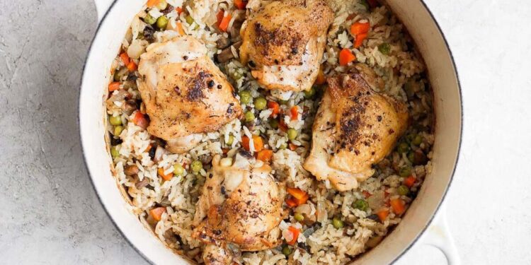 One Pot Hen and Rice (Dutch Oven Recipe)
