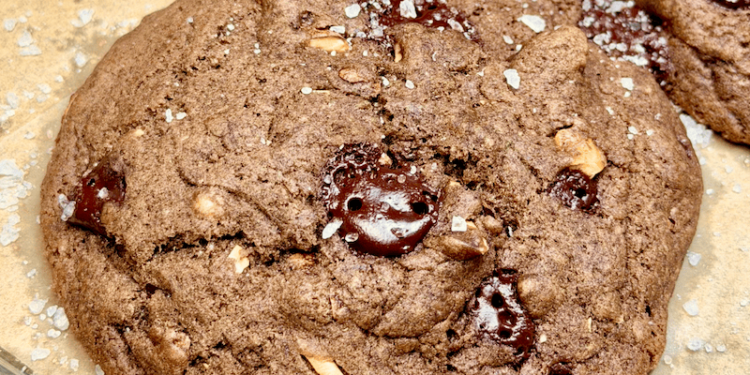 Double Chocolate Sea Salt Protein Cookies [high-fiber + refined sugar-free] • Wholesome Helper