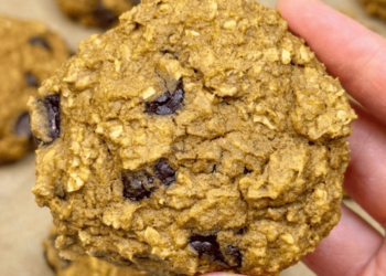 Pumpkin Chocolate Chip Protein Cookies [no added sugar + gluten-free] • Wholesome Helper