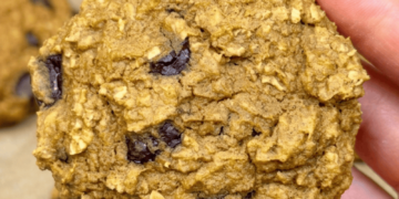 Pumpkin Chocolate Chip Protein Cookies [no added sugar + gluten-free] • Wholesome Helper